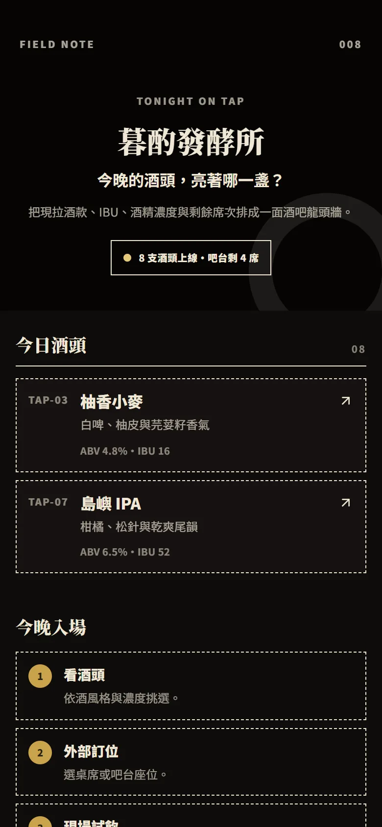 暮酌發酵所 模板預覽