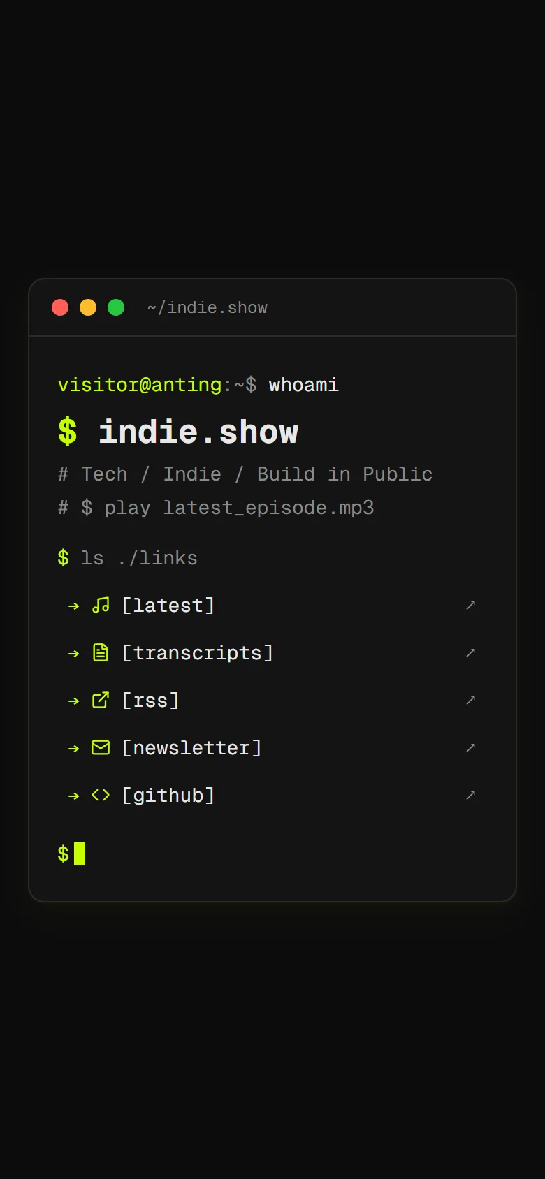 indie.show 模板預覽